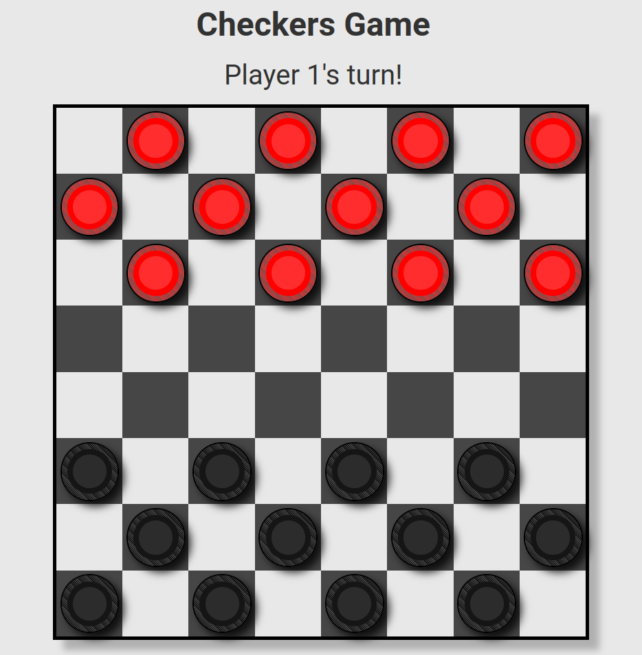 screenshot of checkers page